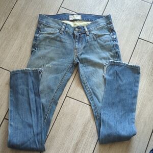 Free People Distressed Blue Skinny Jeans